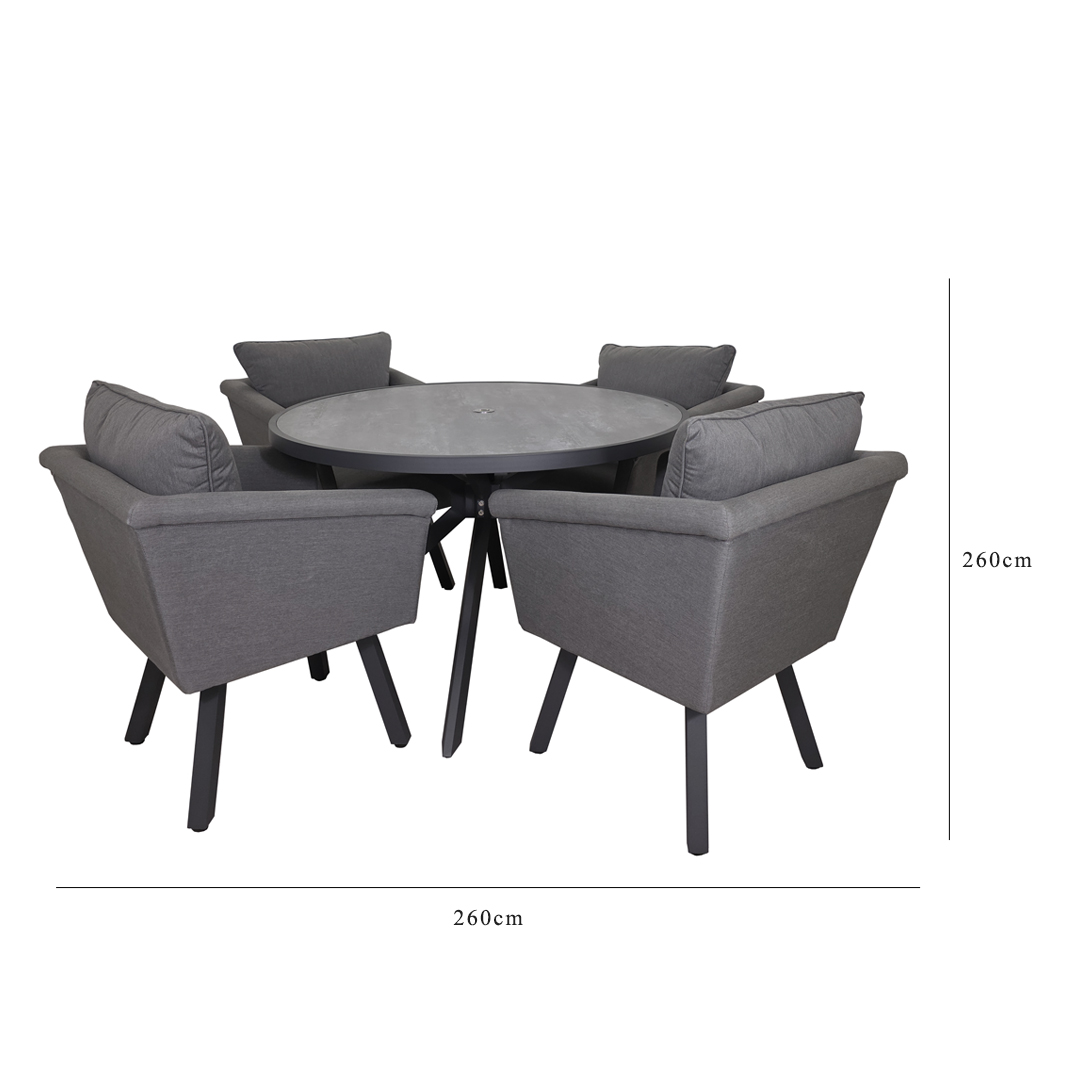 LUNA 4 seat dining set
