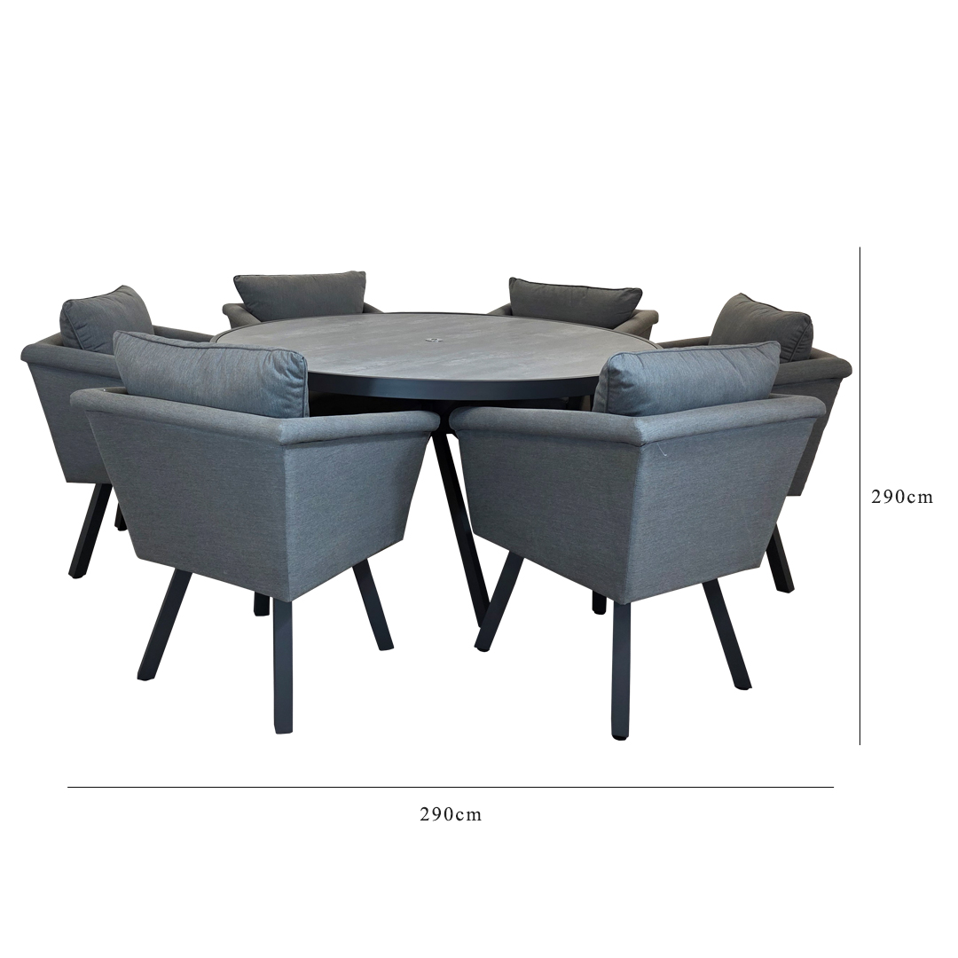 LUNA 6 seat dining set