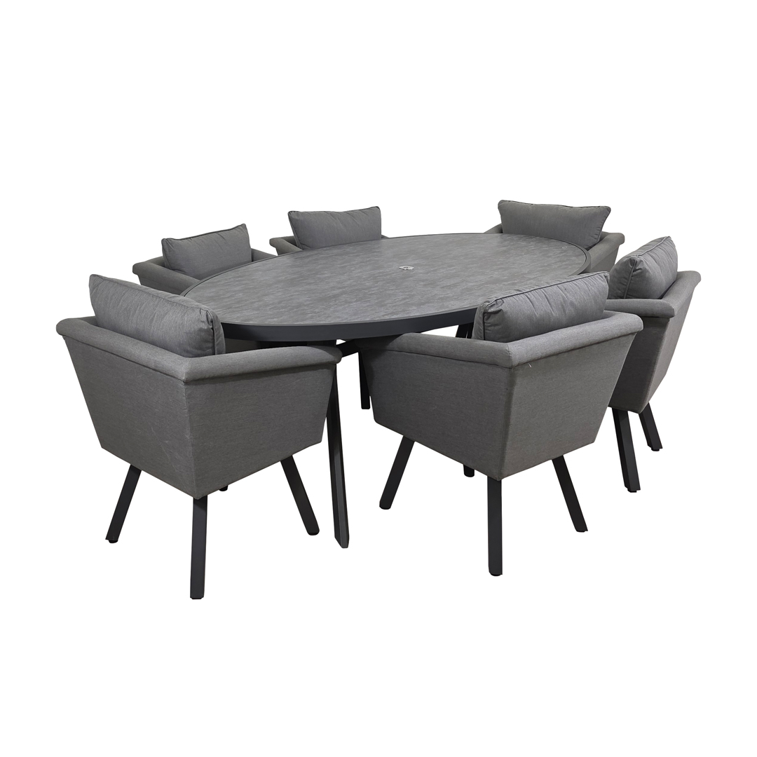 LUNA 6 seat oval dining