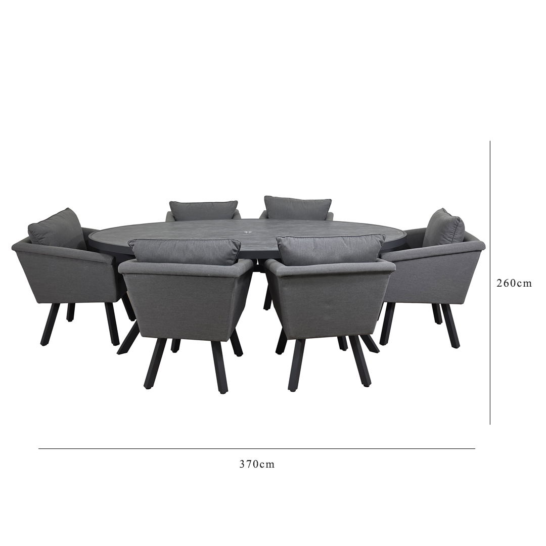 LUNA 6 seat oval dining