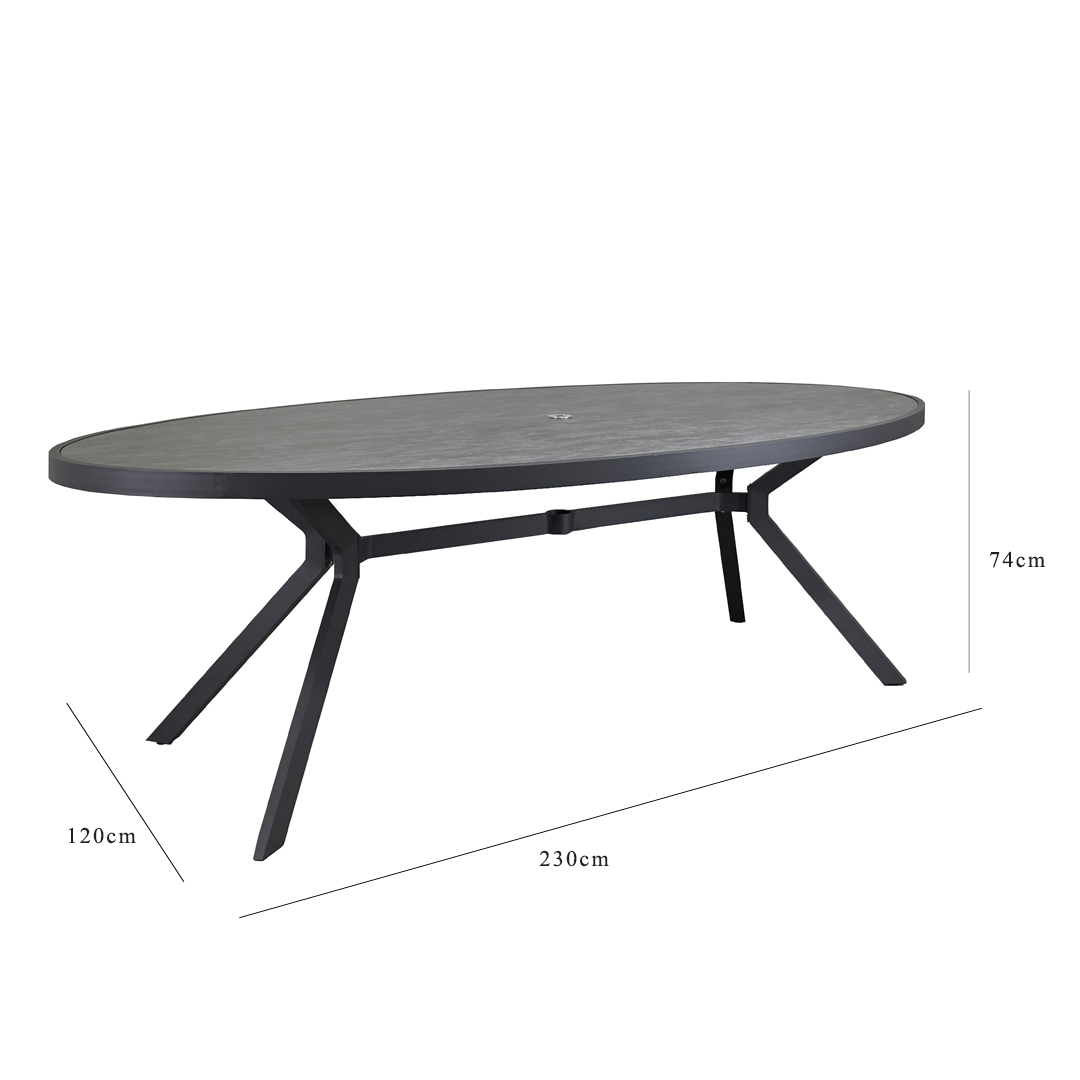 LUNA 6 seat oval dining