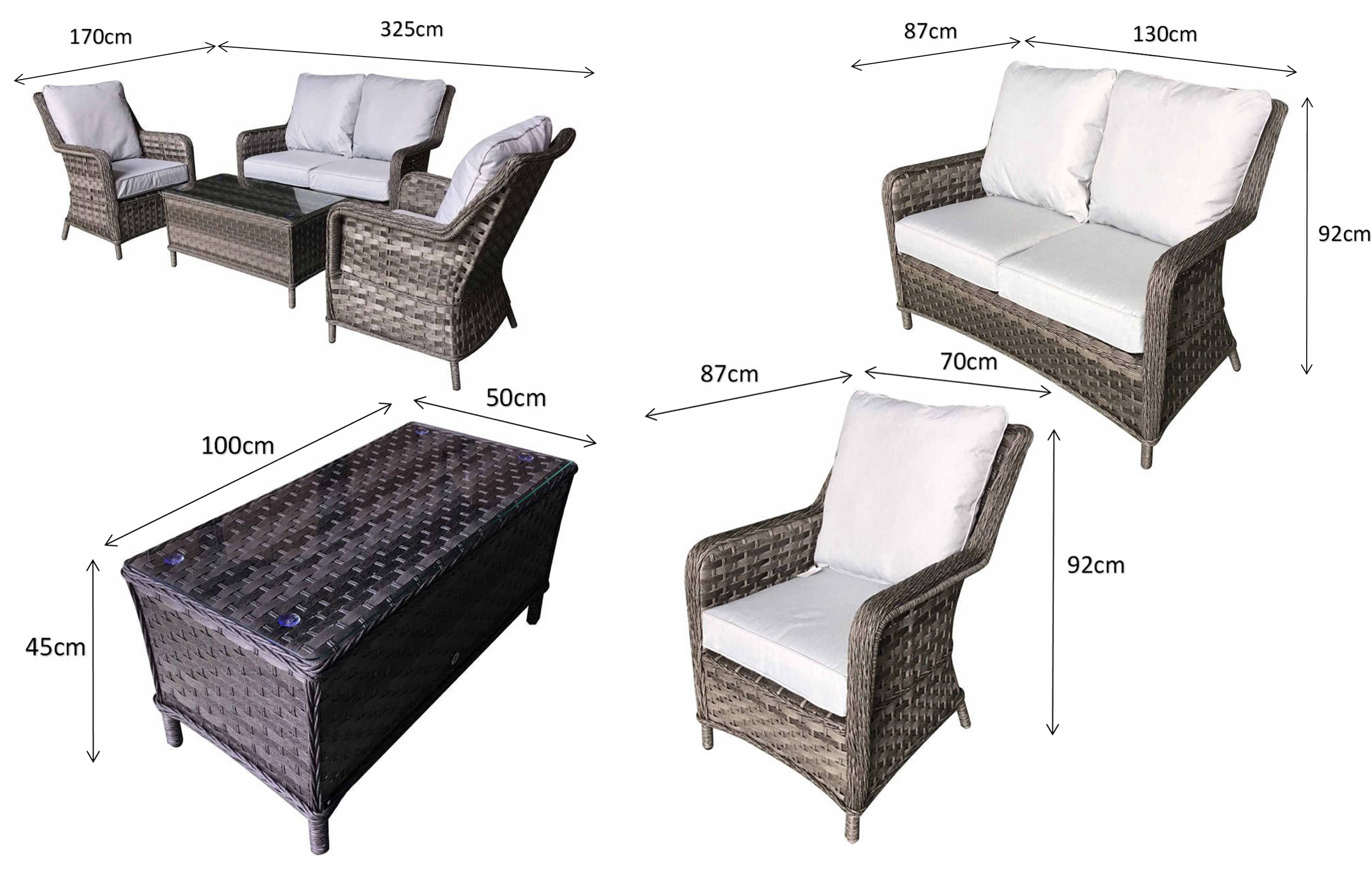 MIA 4 Seat Sofa Set