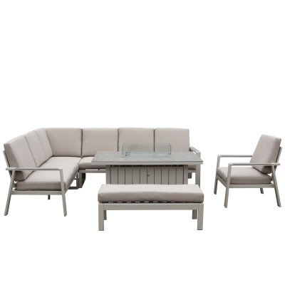 NEPTUNE L shape corner with gas firepit table