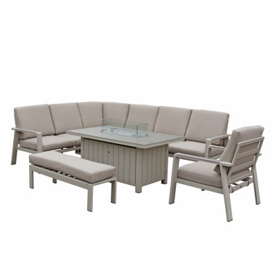 NEPTUNE L shape corner with gas firepit table