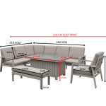 NEPTUNE L shape corner with gas firepit table