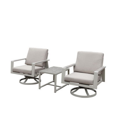 NEPTUNE  3 piece swivel chair set + table