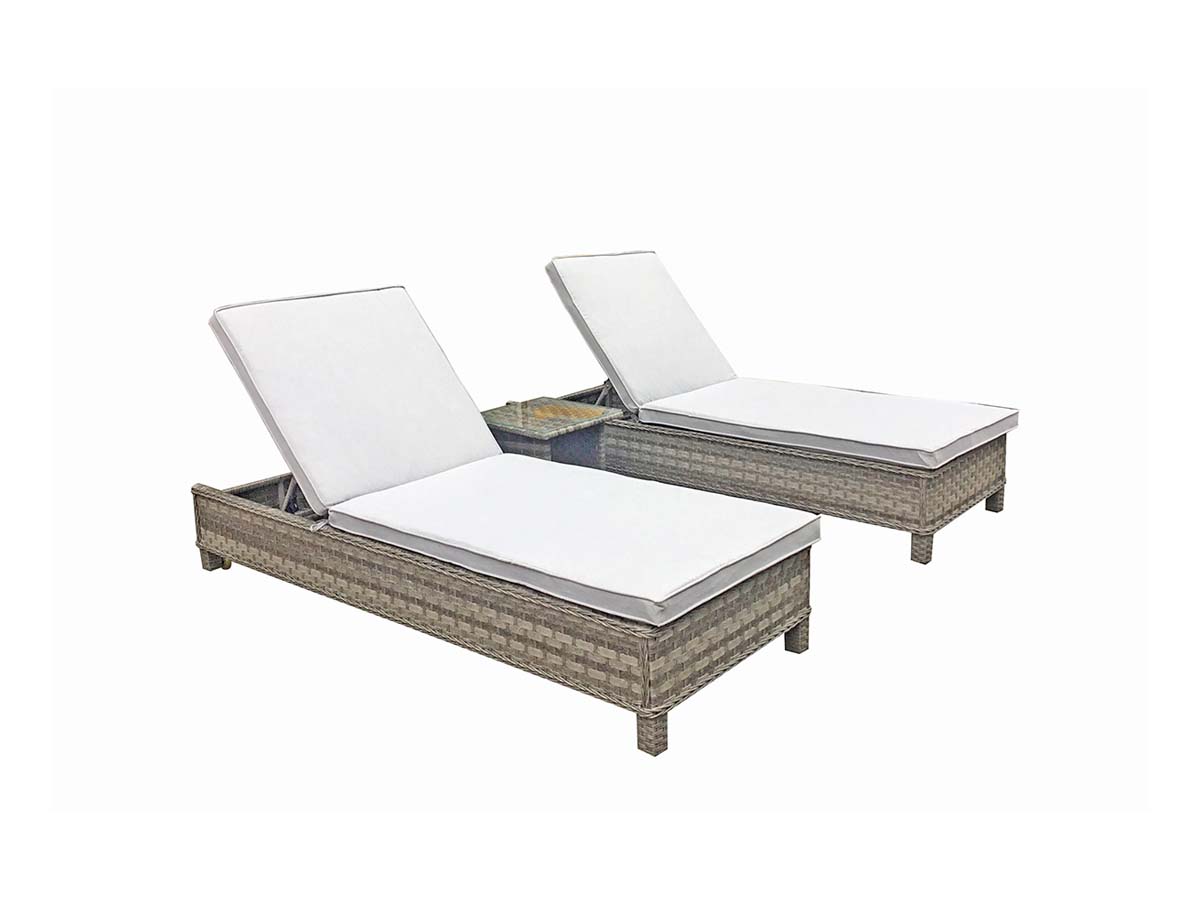 SARENA Sunbeds in Grey Victoria Weave