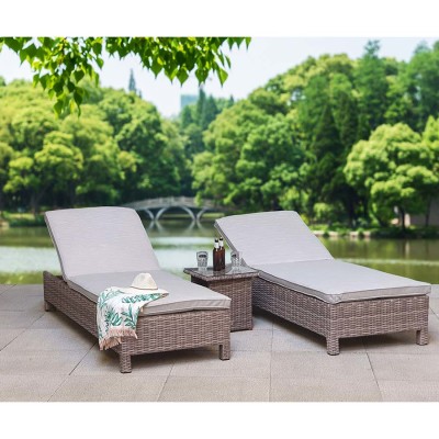 SARENA Sunbeds in Grey Alexandra Weave