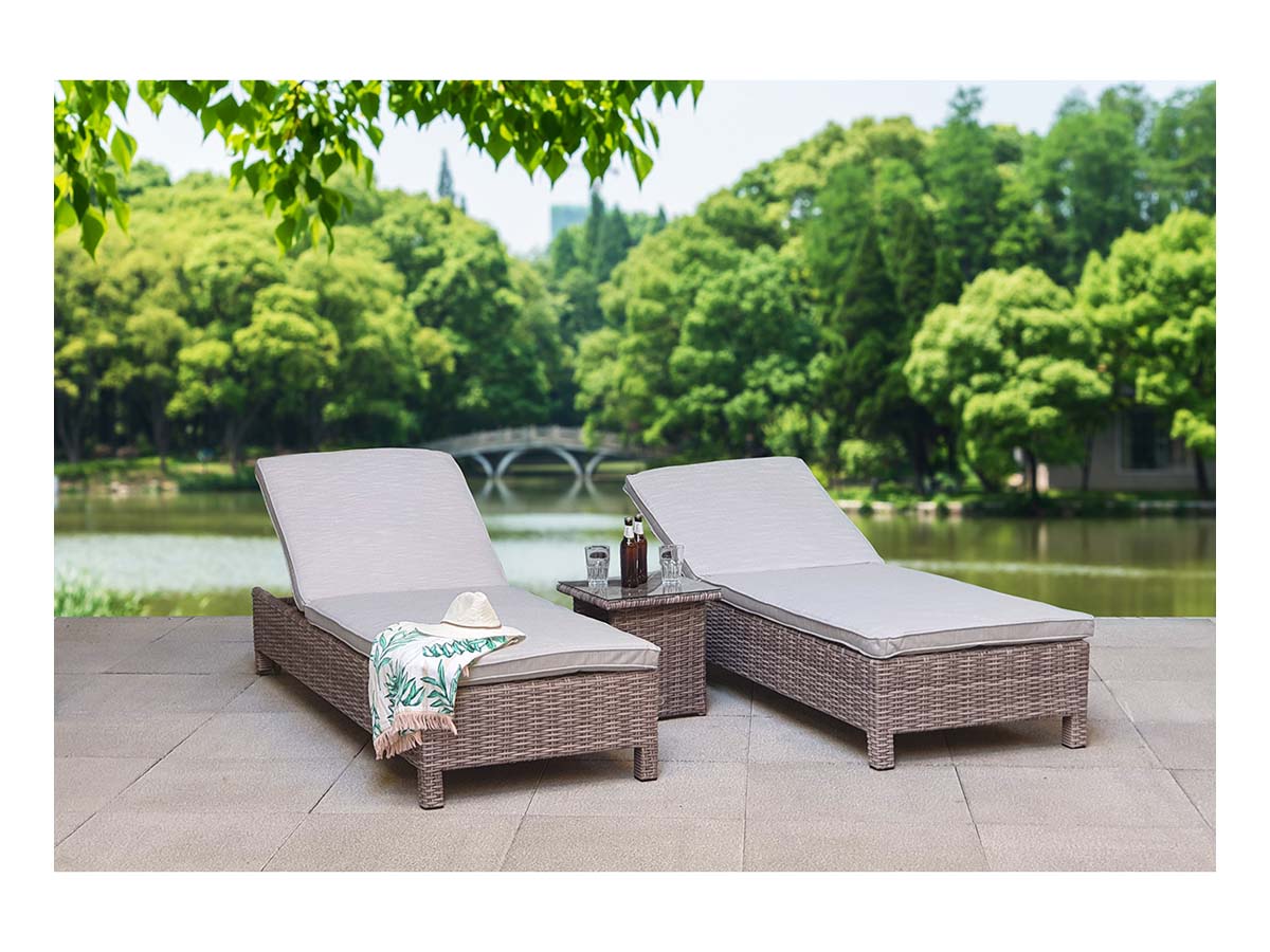 SARENA Sunbeds in Grey Alexandra Weave
