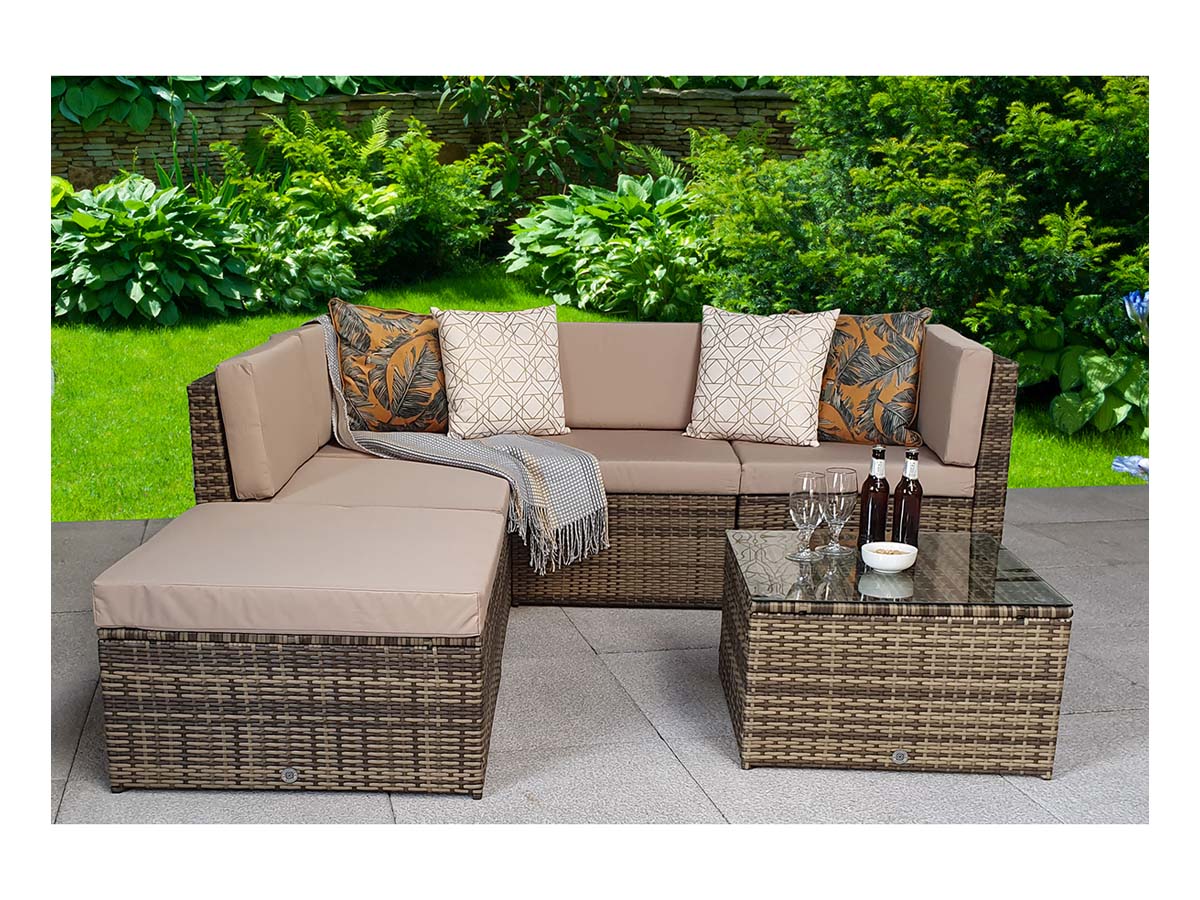 STELLA Corner sofa in Nature/Brown