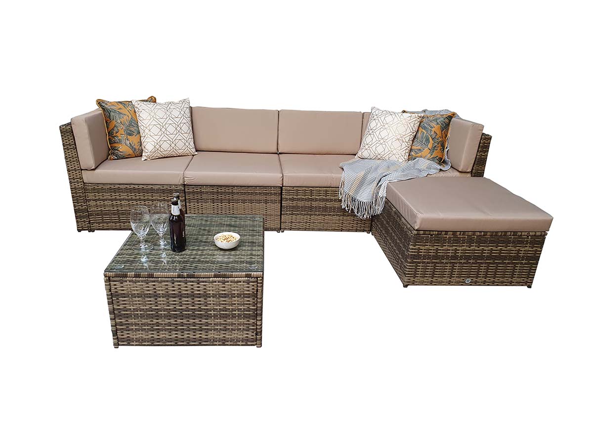STELLA Corner sofa in Nature/Brown