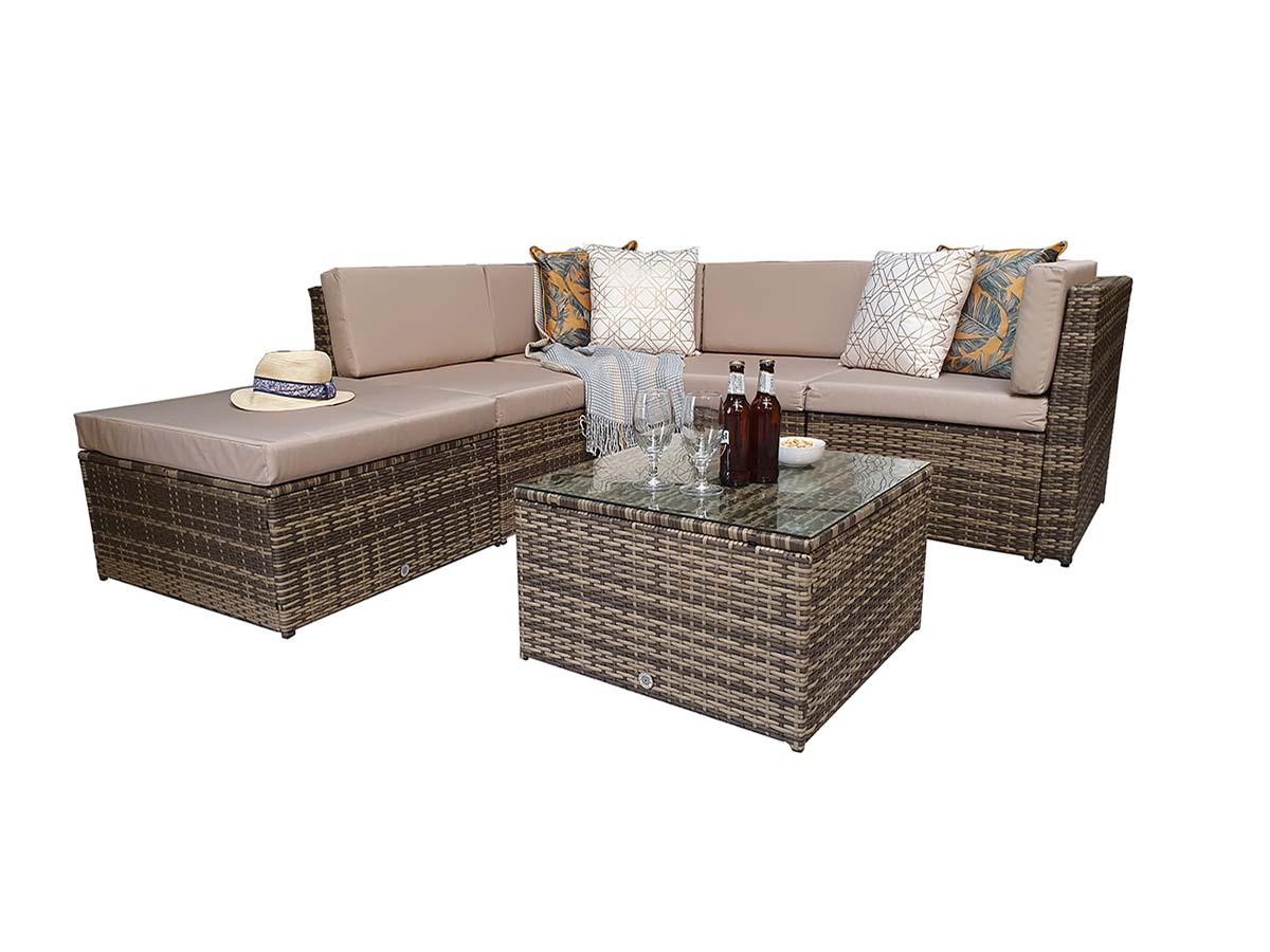 STELLA Corner sofa in Nature/Brown