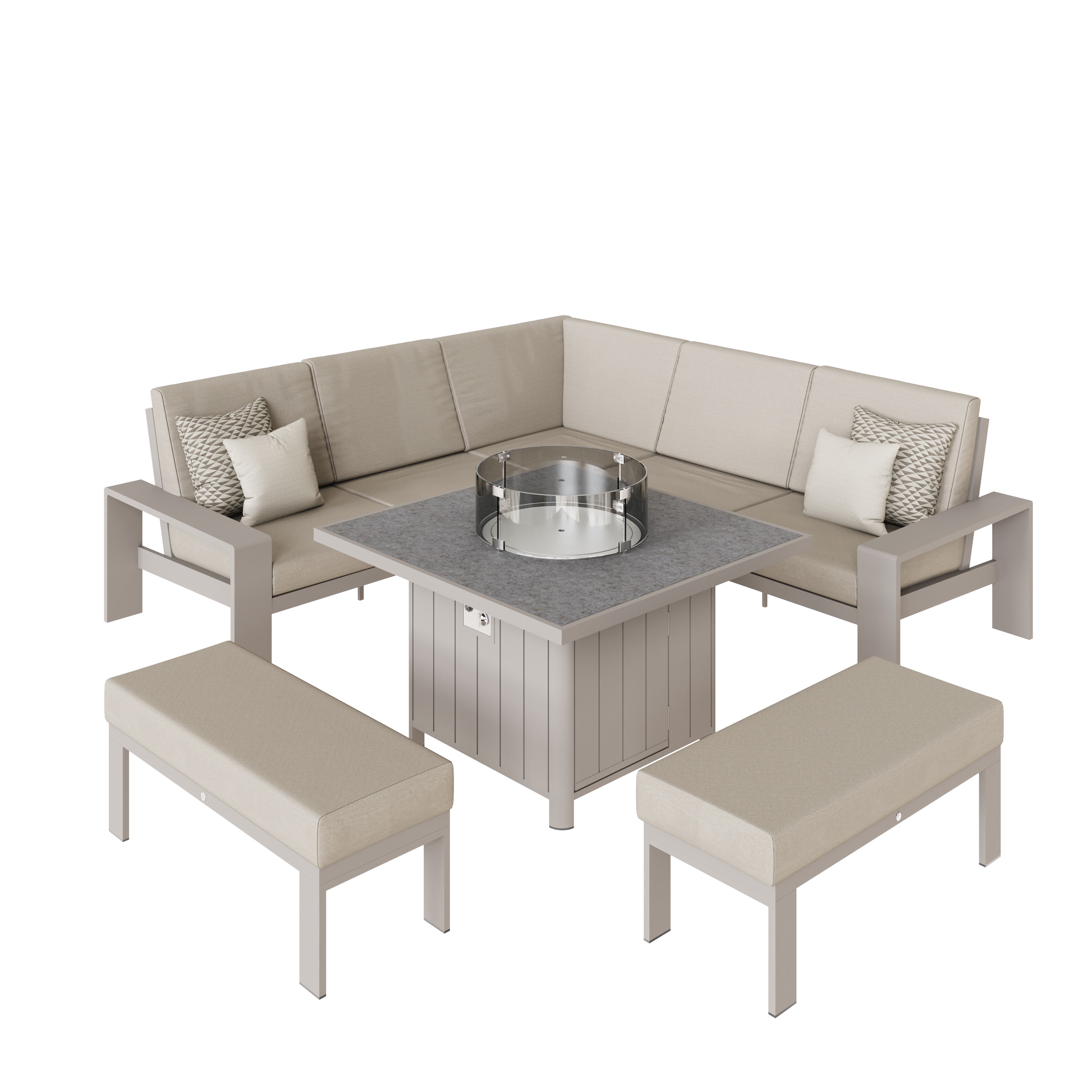 Venus corner sofa dining with Gas firepit