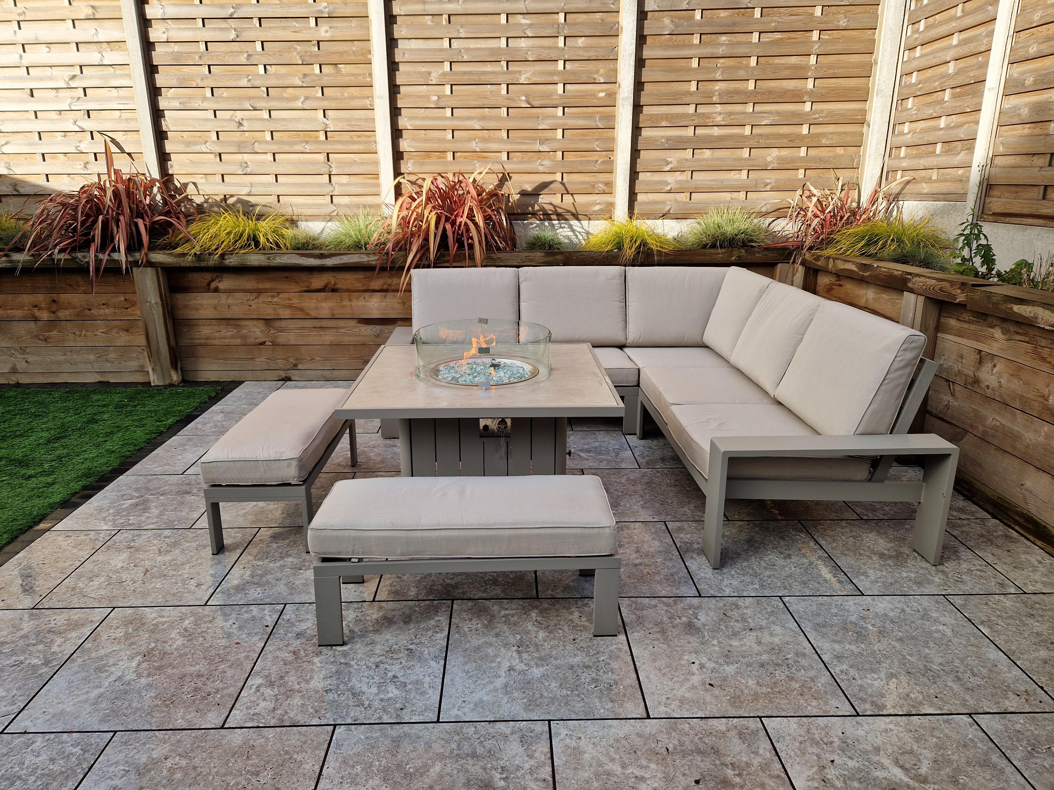 Venus corner sofa dining with Gas firepit