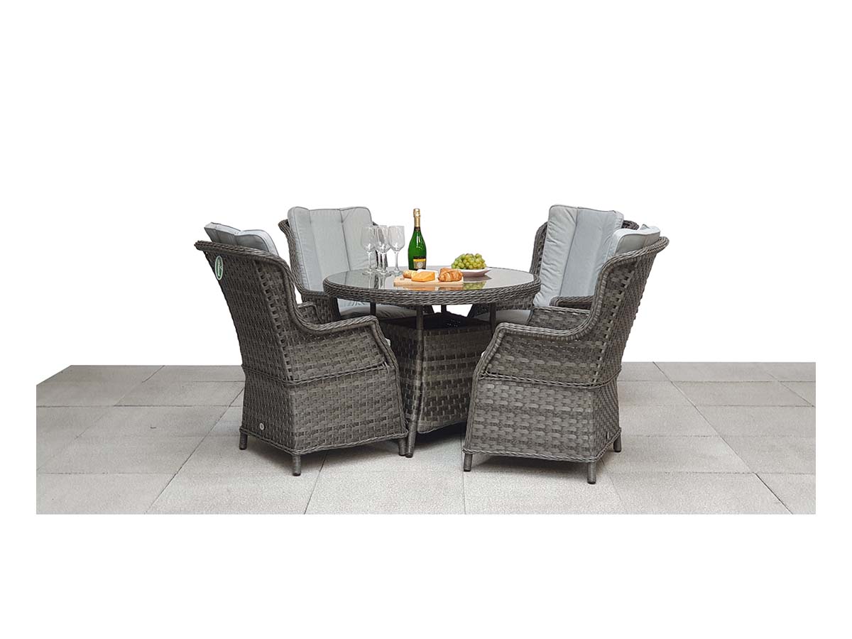 VICTORIA 4 Seat round dining set